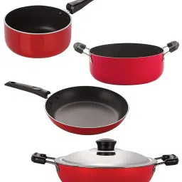 Nirlon Red Aluminium Non- Stick Cookware - Set of 4 image 1