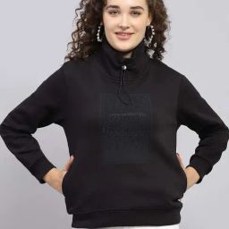 Monte Carlo Black Regular Fit Embellished Sweatshirt-image-79
