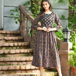 KALINI Floral Print Fit & Flare Midi Dress-picture-10