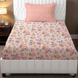 IVAZA Pink Cotton Nylon 180 TC Bedsheets-image-78