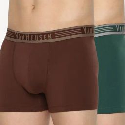 Van Heusen Regular Fit Body Defining Fit Trendy Elastic Design Trunks - Pack of 2 - Mahogany, Eden-picture-46