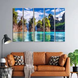 999Store Printed Multicolor MDF 5 Panels Wall Art-58