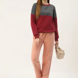 BRINNS Grey & Maroon Color-Block Pullover image 4