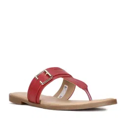Bata Women's Red T-Strap Sandals-image-28