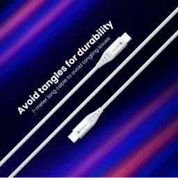 Portronics Konnect C1 20W PD Type C to Type C Data & Charging Cable,1M Length (White) image 5