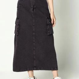 Showoff Purple Regular Fit Skirts-image-58