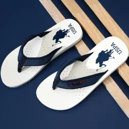U.S. Polo Assn. Men's JUAN 2.0 White & Blue Flip Flops-picture-41