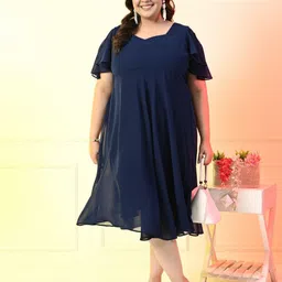 PrettyPlus by Desinoor.com Women Plus SizeFit & Flare Dress-image-61