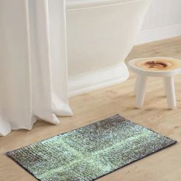 Bianca Spa Khaki/Brown Micro-Polly Geometric Bathmat-27
