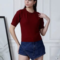 NEUDIS Maroon Regular Fit Top-picture-18