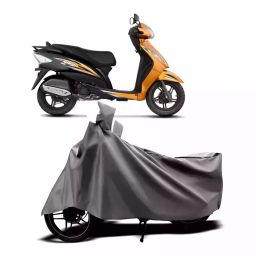 Auto Pearl Two Wheeler Cover with Bag for Hyosung Wego, Silver-image-21