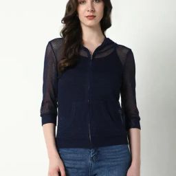 Showoff Navy Blue Regular Fit Self Sweatshirts-picture-14
