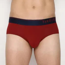 Van Heusen Regular Fit 4 Way Stretch Body Defining Fit Solid Briefs - Tomato Red-picture-14