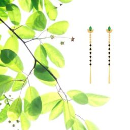 P.C. Chandra Jewellers 18k Gold mangalsutra Collection Dangler Earrings-image-5