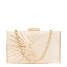 Lavie Vertical Cheer Frame Golden Solid Clutch-46