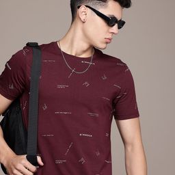 WROGN Typography Printed Pure Cotton Slim Fit T-shirt-image-65