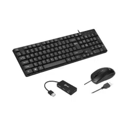 ENTER Pinnacle Pro USB Keyboard & Eternal USB Optical Mouse Combo Set (Black) image 1