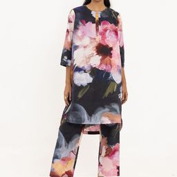 THR3Letter Printed Three Quarter Sleeve Tunic & Trouser Co-Ords image 1
