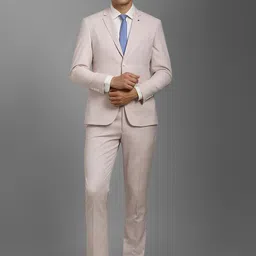 Louis Philippe Striped Slim-Fit Single-Breasted Two-Piece Formal Suit-picture-40