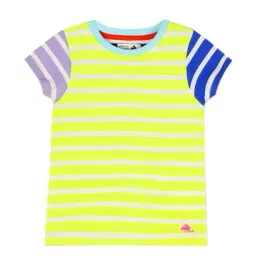Cherry Crumble By Nitt Hyman Kids Neon Green Striped T-Shirt-picture-36