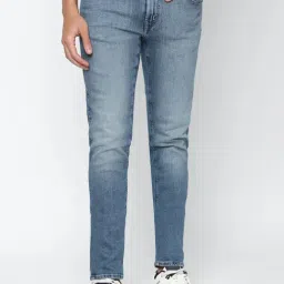 American Eagle Outfitters Light Blue Slim Fit Heavily Washed Jeans-image-67