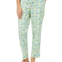 Soie Lime Green Cotton Printed Pyjamas-picture-33