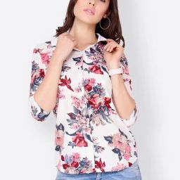 Cation White Printed Shirt-image-85