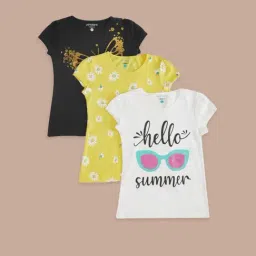 Pantaloons Junior Multicolor Cotton Printed T-Shirt (Pack of 3)-image-6