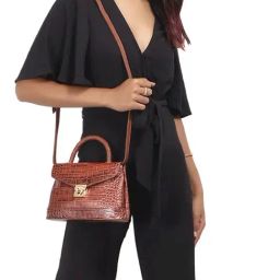 Hidesign Tan Textured Medium Handbag-39