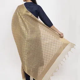 LOOM LEGACY Chevron Printed Jacquard Dupatta image 4
