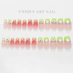 Secret Lives Glossy with 3D Flower and Pearls Nail Art- 24Pcs-16
