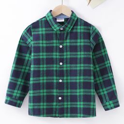 Kookie Kids Full Sleeves Checked Shirts - Green-image-51
