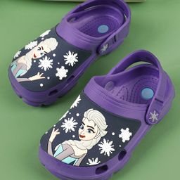 Kidsville Kids Disney Princess Featuring Elsa Design Detailed Slingback Clogs - Purple-image-26