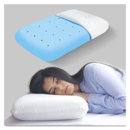 Sleepsia Memory Foam Pillows | Cooling Gel Orthopedic Bed Pillow for Sleeping - Ergonomic & Neck Pain Relief | Back Sleeper, Side Sleeper & Stomach Sleepers (Gel Ventilated, Medium White)-image-22