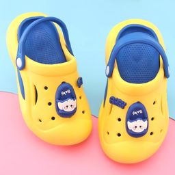 Oh! Pair Slip On Back Strap Closure Clogs with Applique  - Yellow-picture-13