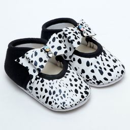 Daizy Printed With Bow Applique Detailed Booties - White-image-110