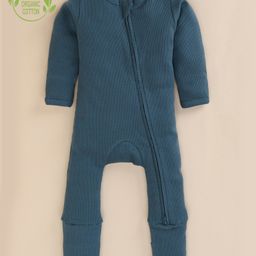 Cot & Candy Organic Cotton Full Sleeves Solid Onesie - Denim Blue-image-56