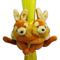 Tickles 2 Pcs Rabbit Soft Plush Toy Curtain Tiebacks Holder Clip for Children Living Room Decoration Accessories Window Curtain Decoration (Size: 20 cm Color: Brown)-8