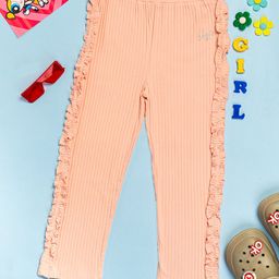 PURPLE UNITED KIDS Cotton Frill Detailed Pant - Coral Pink-image-77