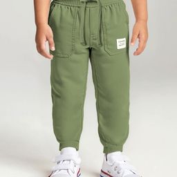 Babyhug Twill Woven Full Length Solid Coloured Trousers With Stretch - Light Green-image-94
