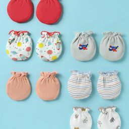 Ben Benny 100% Cotton Knit Mittens Pack of 6 - Multicolor-image-92