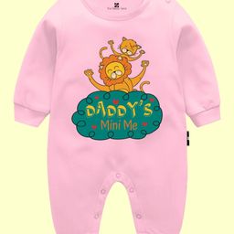 The Peppy Tend 100% Cotton Fathers Day Theme Full Sleeves Daddys Mine Text Printed Romper - Pink-picture-23