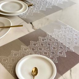 Mason Home Pewter Set of 6 Brown Textured Table Placemats image 2
