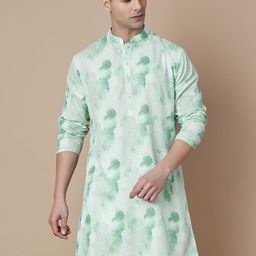 Melange by Lifestyle Men Geometric Printed Thread Work Pathani Kurta-picture-42
