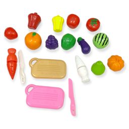 PLUSPOINT Realistic Sliceable Cut Fruits and Vegetable with Basket - Multicolour image 3