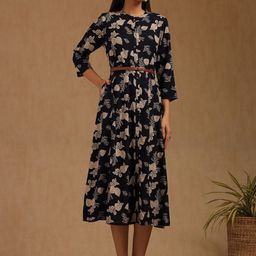 Soch Botanical Printed A-Line Midi Dresses-picture-31