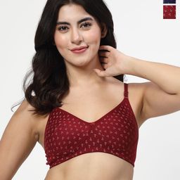 LILY Abstract Women Pack Of 2 Printed Non-Wired Full Coverage T-shirt Bra-15