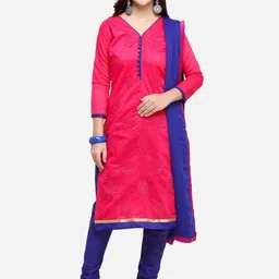 Moda Rapido Unstitched Embroidery Cotton Blend Dress Material-picture-33