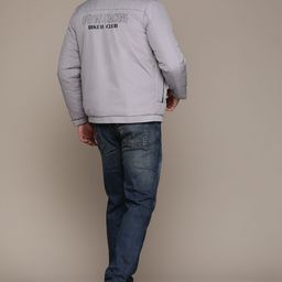 The Roadster Lifestyle Co. Typography Printed Faux Fur Detailed Padded Jacket-image-93