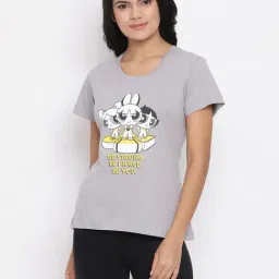 Clovia Grey Printed Top-67